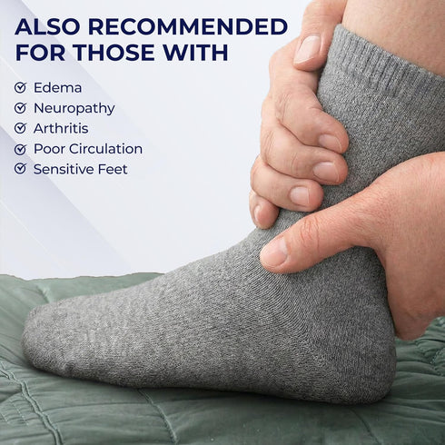 Knit Unit 6 Seamless Ankle Diabetic Socks for Women & Men, Pairs Wide Non Binding Quarter Edema Neuropathy for Swollen