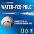 Unger Professional Lock-On 48” HydroPower Pole, Compatible with Water Flow Brushes and Cleaning Supplies