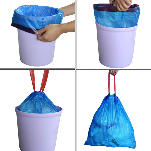 5 Gallon Small Garbage Bag, 110 Counts, Blue Drawstring Trash Bag
