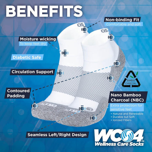 WC4 OrthoSleeve Non-binding Wellness Care Socks improves circulation and helps with sensitive feet, edema, and swelling