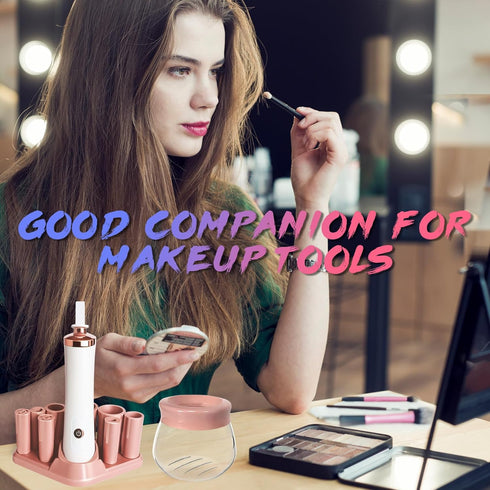 Makeup Brush Cleaner Machine, Super Fast Automatic Brush Cleaner and Dryer Tool for Most Makeup Brush Sizes
