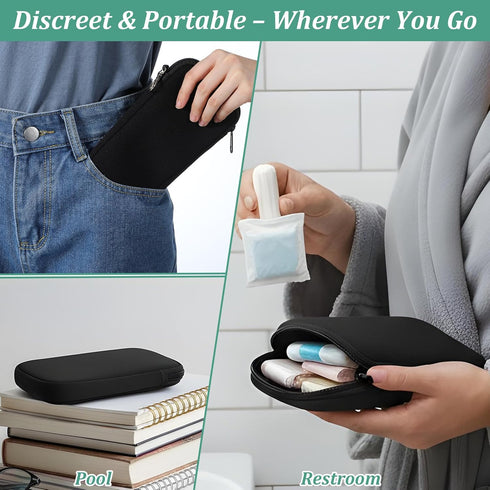 Ouligay 2 PCS Period Bag, Tampon Bag Sanitary Napkin Storage Bags Pad Tampon Pouch for Teen Girls School First Period