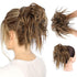 HMD Tousled Updo Messy Bun Hairpiece - Synthetic Hair Extensions with Elastic Rubber Band