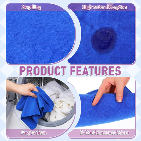 Xosjska 10 30" 20" Pcs Extra Large Microfiber Cleaning Cloth, x Washable Reusable Large Floor Cloth Rags Multicolor