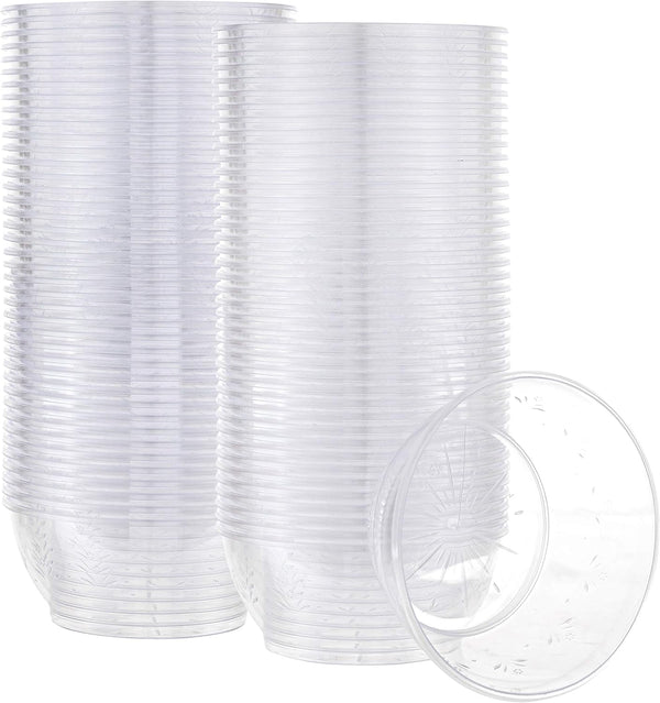 PLASTICPRO 6 oz Hard Plastic Dessert Bowls, Premium Quality Disposable Clear Bowls, Pack of 100