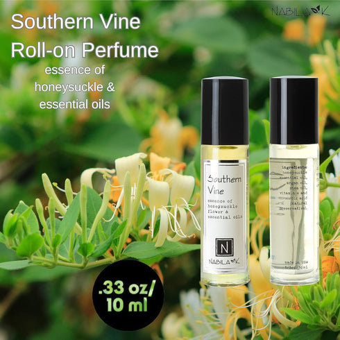 Southern Vine Roll-On Perfume with Honeysuckle Essential Oil Alcohol-Free, All-Natural, Organic, Long-Lasting Fragrance - Travel-Size Perfume for Women - TSA Approved, 0.33 oz / 10 ml