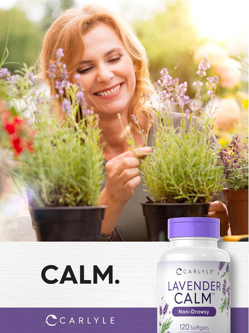 Carlyle Lavender Pills 120 Softgel Capsules, 80 mg, Calm & Non-Drowsy Formula, Non-GMO & Gluten Free