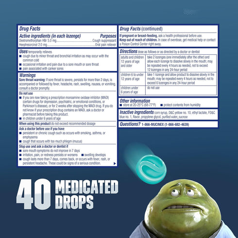 Mucinex Instasoothe Sore Throat Relief + Cough Relief, 40ct Lozenges with Alpine Herbs & Fresh Mint Flavor