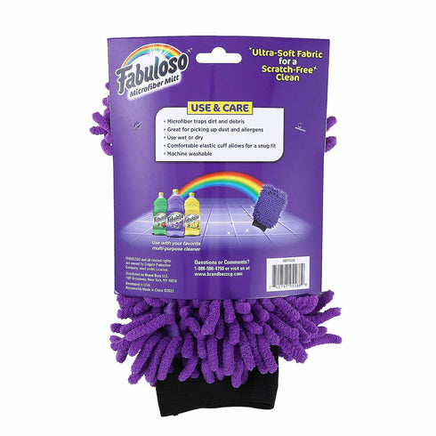 Fabuloso Microfiber Cleaning Mitt, Purple, Lint-Free, Scratch-Free Glove for Surfaces and Furniture