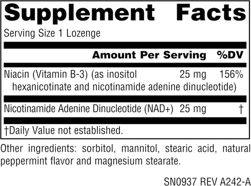 Source Naturals NAD+, Coenzymated B-3, 25 mg, 60 Lozenges - Supports Cellular Energy