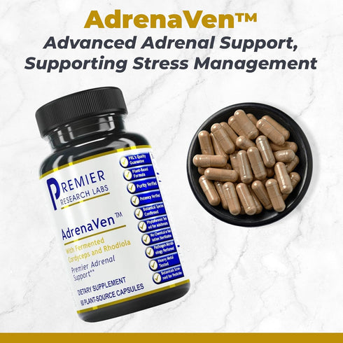 AdrenaVen by Premier Research Labs - 30 Servings, Organic Adrenal Health Supplement, 60 Plant-Source Capsules