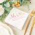 Crisky Wedding Napkins Mr Mrs Rose Gold Cocktail Beverage Dessert Napkins for Wedding Table Decoration, 100 Pcs, 3-Ply