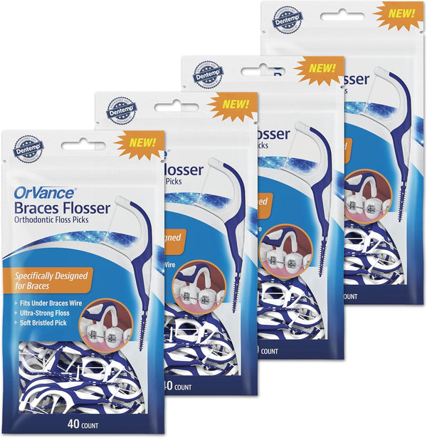 Braces Flosser - Designed for Braces, Ultra Strong Floss for Easy & Effective Clean, 40 Count (Pack of 4)