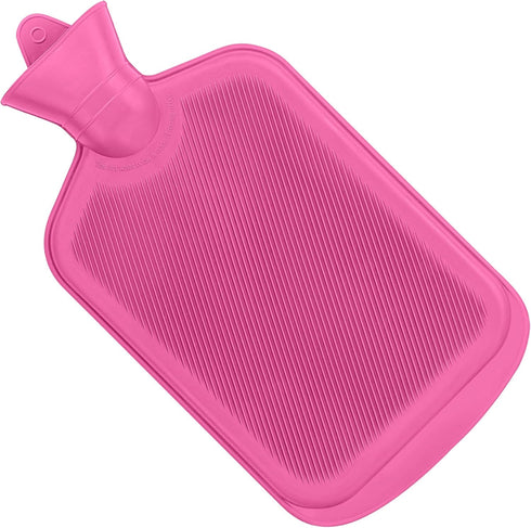 SteadMax Hot Water Bottles, 2 Pack, 2L (68oz) Natural Rubber for Pain Relief Heating Pad