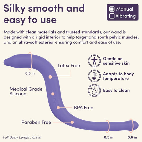 NewFlora Ergonomic S-Shaped Perineal Massage Wand for Enhanced Pelvic Wellness