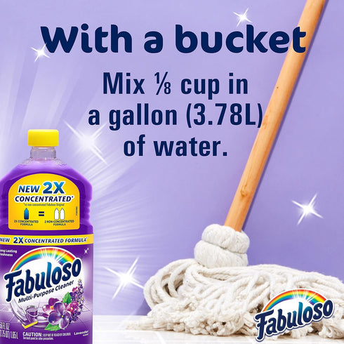 Fabuloso Multi-Purpose Cleaner, 2x Concentrated Lavender, 56 fl oz (Pack of 6)