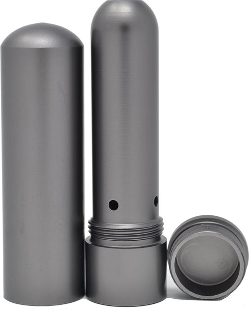 Prime Natural Essential Oil Aluminum Alloy Nasal Inhaler, Refillable with 5 Cotton Wicks - Space Gray