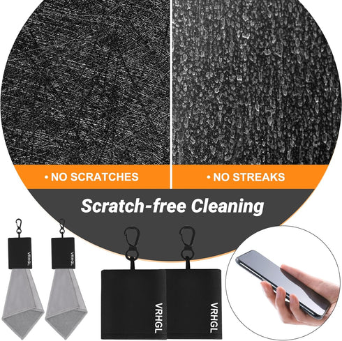 Eye Glass Clean Cloths, 2 Side Glasses Cleaner & Polishing Kit, Microfiber Cleaning Cloth for Glasses, Pack of 4