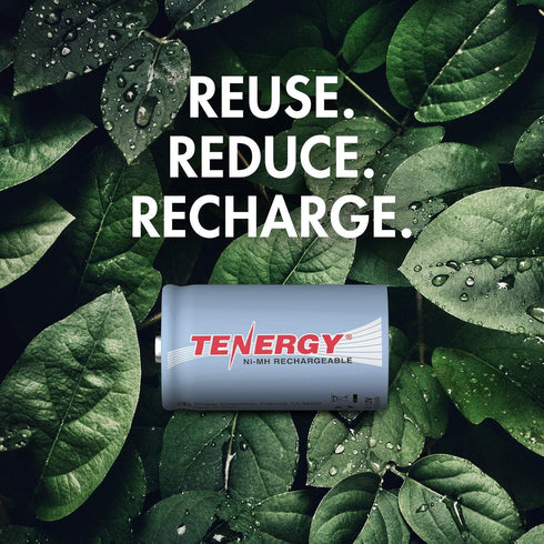 Tenergy 10000mAh 4-Pack NiMH D Battery, Rechargeable High Capacity D Size Battery, High Drain D Cell Batteries