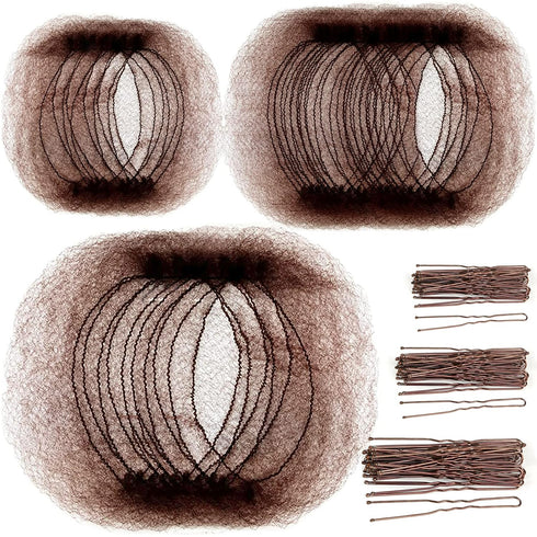 Teenitor Hair Nets, 40pcs Invisible Hair Nets for Ballet Recital, 80pcs Bobby Pins, Brown