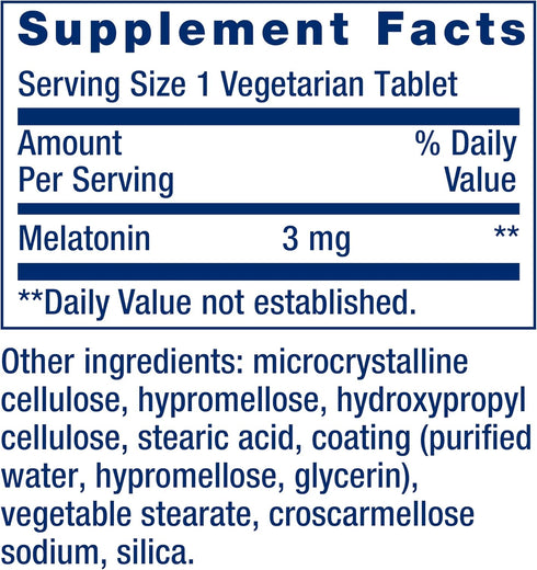 Life Extension Melatonin 6 Hour Timed Release, 3 mg, Sleep Supplement, 60 Count