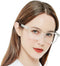 AEZUNI Large Square Reading Glasses for Women, Clear Frame Readers, Available in 1.0 to 3.5 (Transparent, 250)
