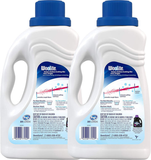 Woolite Clean & Care Liquid Laundry Detergent, 2x33 Loads, 2x50oz, Regular& HE Washer, Gentle Cycle, sparkling falls scent,packaging may vary