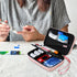 BOVKE Glucose Monitor Case, Diabetic Supply Travel Bag for Glucose Meter, Blood Sugar Test Strips, Lancets, Rosegold