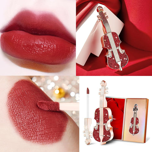 Long Lasting Matte Lipstick in Velvety Red, Waterproof Durable Mist Liquid Lipstick with Gift Box