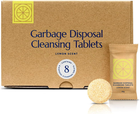CLEANOMIC Garbage Disposal Cleansing Tablets (8 Pack) - Foaming Cleaner and Deodorizer for Household Garbage Disposal,