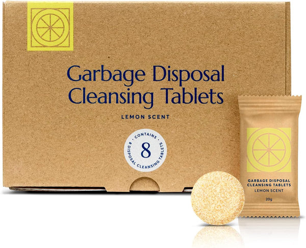 CLEANOMIC Garbage Disposal Cleansing Tablets (8 Pack) - Foaming Cleaner and Deodorizer for Household Garbage Disposal,
