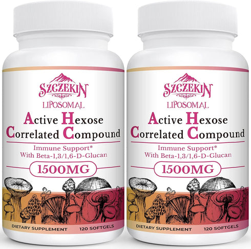 1500mg Liposomal Active Hexose Correlated Supplement, 240 Soft Gels, Beta-Glucans, Immune System Support
