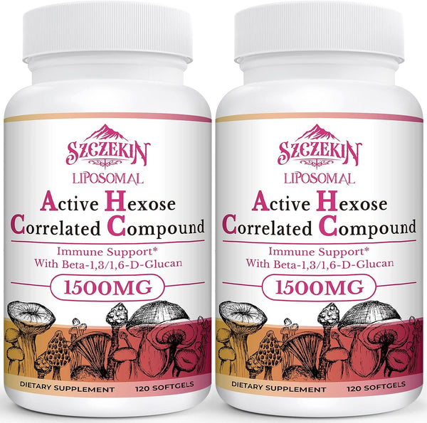 1500mg Liposomal Active Hexose Correlated Supplement, 240 Soft Gels, Beta-Glucans, Immune System Support