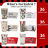 Suttmin 36 Sets/ 108 16 oz Pcs Christmas Tree Paper Cups Disposable Coffee Cups with Lids and Sleeves Xmas Hot Cocoa
