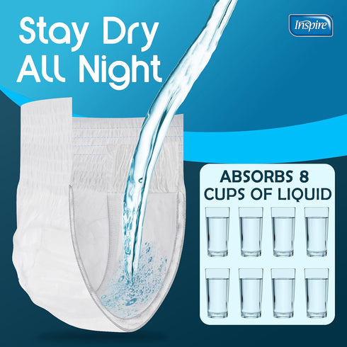 Inspire Adult Diapers Women or Men - MAX Absorbency | Our Most Absorbent and Dry, Incontinence Underwear for Women