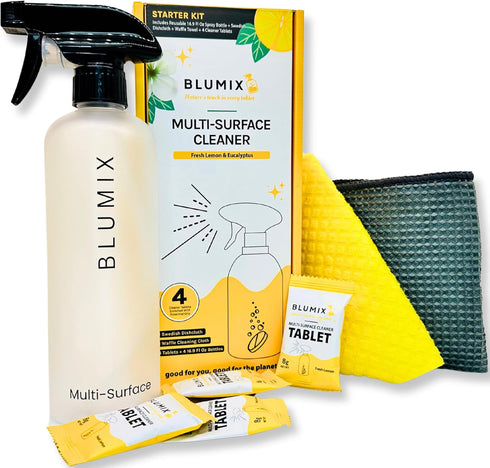 Multi-Surface Cleaner Refill Starter Set 4 Count + Spray Bottle | Eco-Friendly,