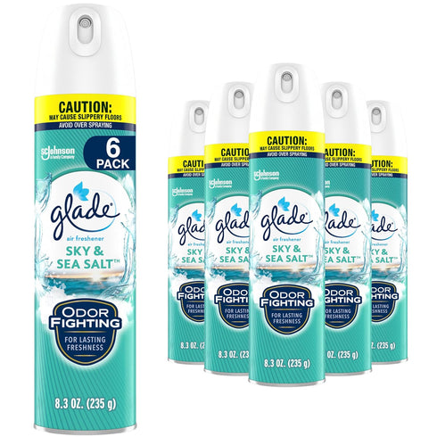 Glade Air Freshener, Room Spray, Sky & Sea Salt, 8.3 Oz, 6 Count