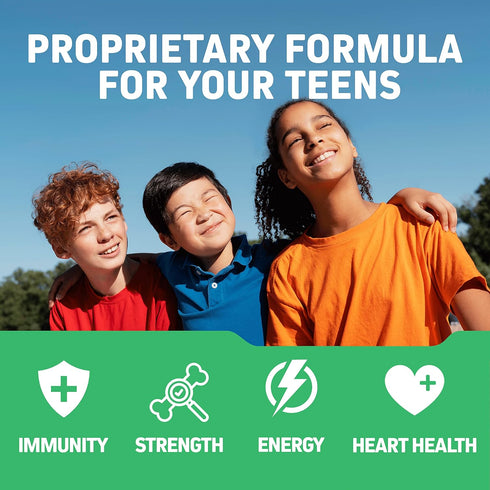 Whole Food Multivitamin for Teens, Plant Based with 62 Superfoods, Vegan & Vegetarian, 60 Capsules