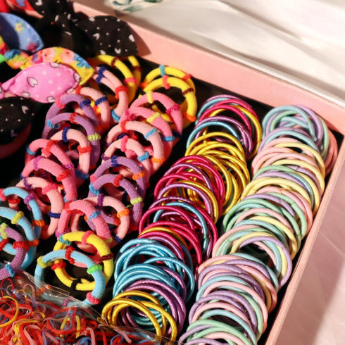 YANRONG Hair Accessories Set, Candy Colors Nylon Hair Ties, Disposable Rubber Bands, 1180PCS for Women