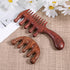 Xyembu 2Pcs 2 1 Wooden Scalp Massager Comb Wood Comb in Wide Fine Tooth with Handle for Hair Growth Natural Sandalwood