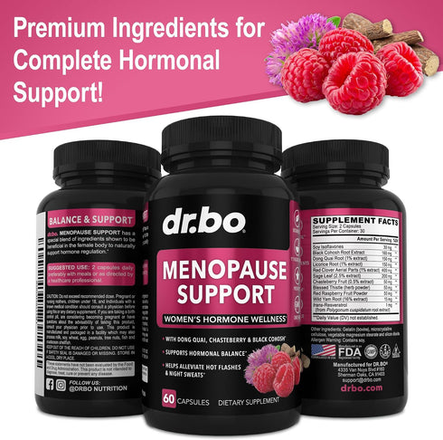 Menopause Supplements for Women Support Pills - Natural Menopause Relief for Hot Flashes, Night Sweats & Mood Swings