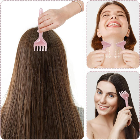 WY LIGHTING LEVEL 2Pcs Head Massager Manual Hair Scalp Massager Gua Sha Five Claw Massage Tool Comb Portable Handheld