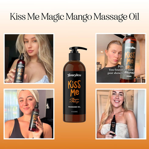 Mango Sensual Massage Oil for Couples - Alluring Tropical Full Body Massage Oil with Sweet Almond, Vegan Non-Staining