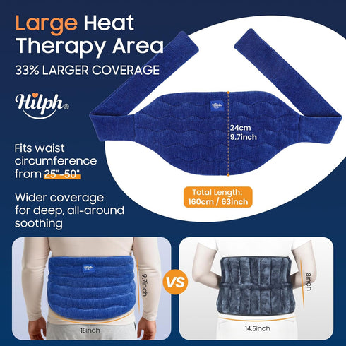 Pack Hilph Heating Pad for Back Microwavable, Extra Large Microwave Heated with Moist Heat for Lower Back Pain Relief