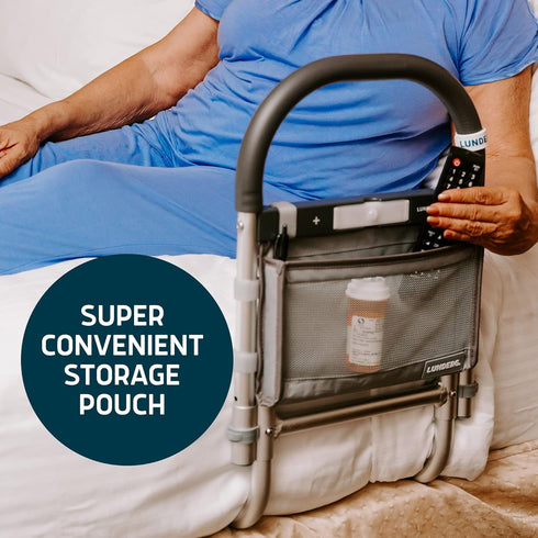 Lunderg Storage Bag for Bed Assist Rail - Replacement or Extra Bag, Lightweight & Perfect to Store Your Glasses