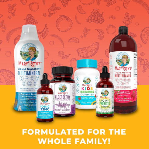 Mary Ruth's Vitamin D3 + B12 Gummies, USDA Organic, 60 Servings for Bone Health and Energy Boost