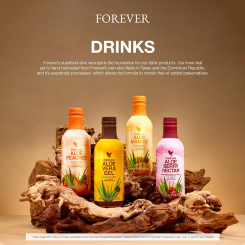 Immune 6 Packs Forever Living - Forever Aloe Peaches - Supports Digestion, System, Energy Levels No Preservatives