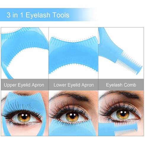TecUnite 6 Pieces 3 in 1 Eyelashes Tools - Mascara Shield Applicator Guard, Eyelash Guide for Makeup
