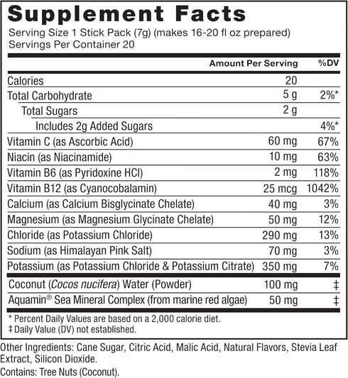 FORCE FACTOR Liquid Labs Electrolytes Powder, 20 Stick Packs for Hydration with 5 Essential Electrolytes
