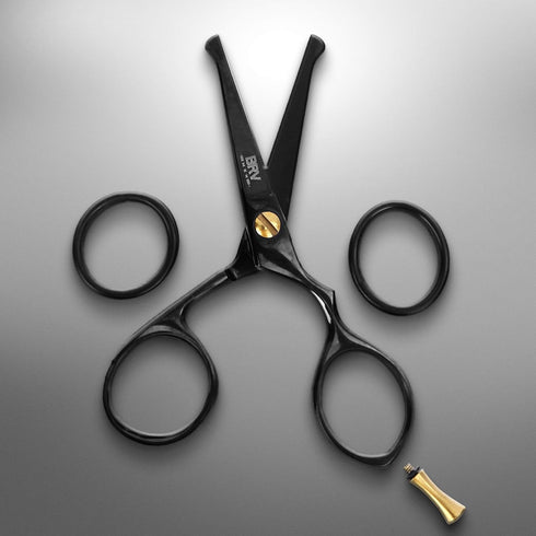 Rounded-Tip Small Trim Scissors for Men 4.2" | Professional Grooming Scissors for Nose Hair, Beard & Mustache